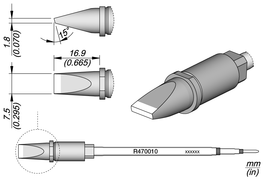 R470010 - Cartridge Chisel 7.5 x 1.8